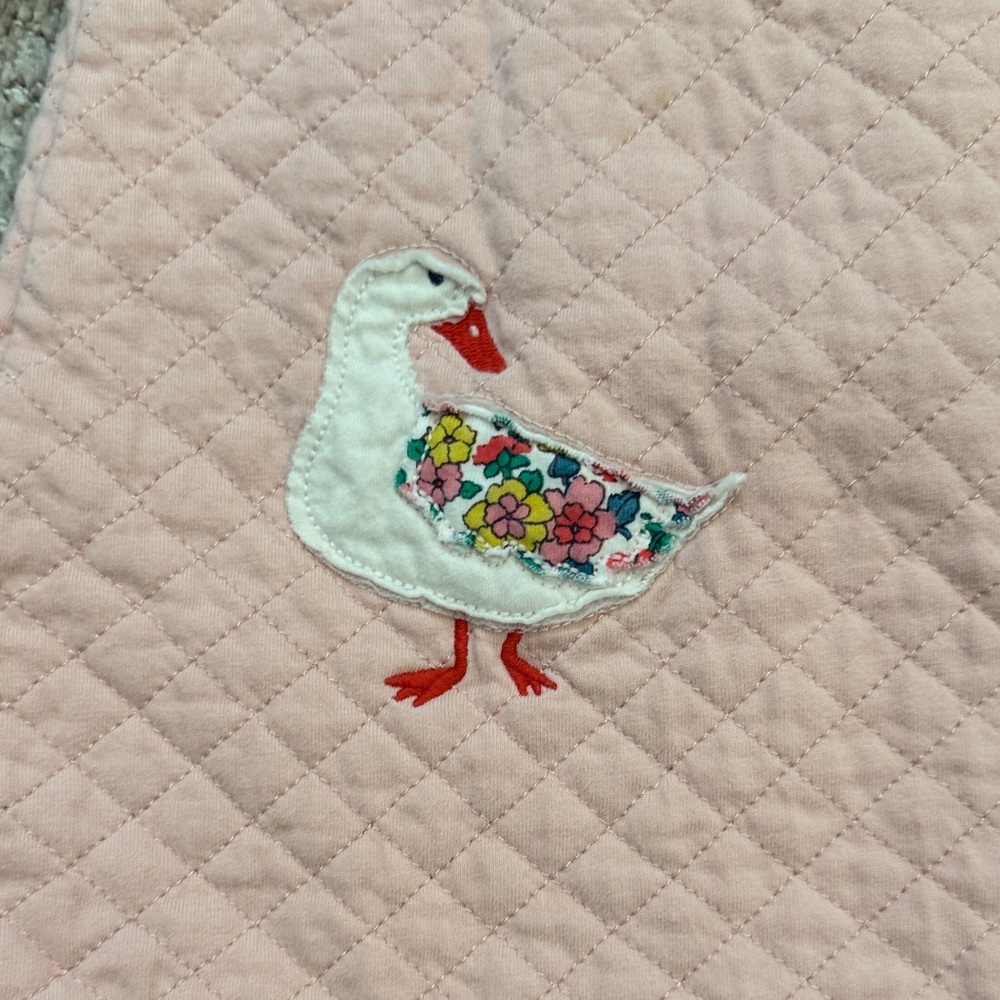 Baby Boden Pink Quilted Pinafore Dress with Duck Appliqués - Picture 4 of 12